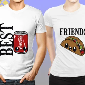 Simpatica maglietta della coppia Coke e Taco Best Friends