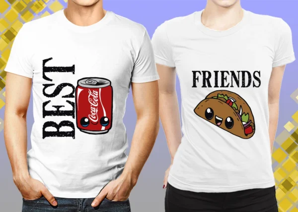 Simpatica maglietta della coppia Coke e Taco Best Friends